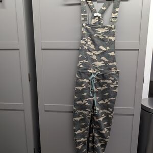 Camo Overall Jumpsuit with Drawstring